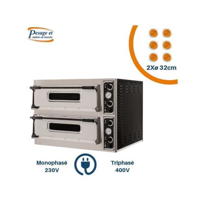 Four pizzas professionnel électrique - Paiement 4X - 230V / 380V -  Thermostat 450 °C - 4 x 25 cm